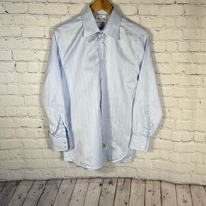 BROOKS BROTHERS  Luxury Collection Thomas Mason Blue Dress Shirt Size 15 - 32